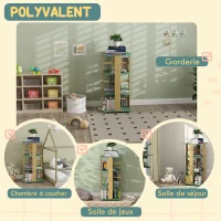 AIYAPLAY Bibliothèque enfant avec roulettes, rangement livre enfant 3 niveaux pour salle de jeux, chambre d'enfant, vert(m-6)