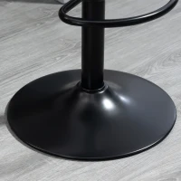 HOMCOM Bar Stools Set of 2, Height Adjustable Swivel Barstools, PU Leather Kitchen Stools with Backs, Armrests and Footrest for Home, Counter and Dining Room, Black(m-8)