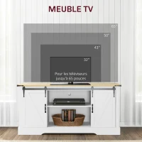 HOMCOM Buffet meuble de rangement avec 2 portes coulissantes étagères réglables 150l x 40P x 72H cm en bois blanc chêne(m-4)