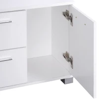 HOMCOM Conjunto de Recibidor de Entrada con Espejo Perchero Zapatero 3 Ganchos Estante y 2 Cajones para Pasillo Blanco(m-9)
