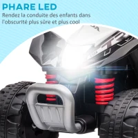 AIYAPLAY Quad électrique enfant 6 V, vitesse de 2,8 km/h, phares LED, klaxon, poignée et selle ergonomique, noir(m-5)