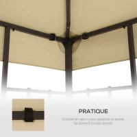 Outsunny Toit de Remplacement pour pavillon de Jardin Toile de Rechange pour pavillon tonnelle Tente 3 x 3 m Beige(m-6)