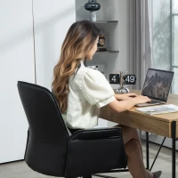 HOMCOM Silla de Escritorio Altura Ajustable con Función de Basculante y Reposabrazos Carga 120 kg Gris y Negro(m-9)
