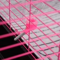 PawHut Kleintierkäfig, Tierkäfig, Nagerkäfig, Starter-Set mit allem Zubehör, Stahl+PP, Schwarz, 72 x 44 x 47 cm(m-8)