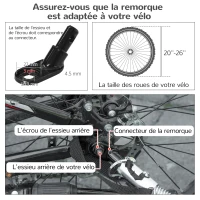PawHut Remorque vélo jogger 2 en 1 pour animaux de compagnie drapeau roue avant pivotante réflecteurs noir(m-8)