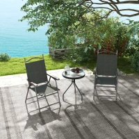 Outsunny Set of Two Folding Garden Chairs, with Fabric Mesh Seats - Dark Brown(m-7)