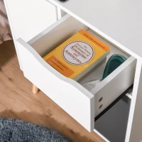 HOMCOM Sideboard Floor Cabinet Storage Cupboard with Drawer and Solid Wood Legs for Bedroom, Living Room, Entryway, Grey(m-9)