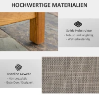 Outsunny Sonnenliege inklusive Kopfkissen, verstellbare Rückenlehne, wetterbeständig, Massivholz, Braun + Natur(m-5)