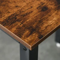 HOMCOM Faltbarer Esstisch, Industrieller Tisch, klappbar, aus Metall und Holz, platzsparend, Braun(m-7)