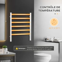 HOMCOM Sèche serviettes électrique, radiateur porte-serviettes en aluminium avec 6 barres - mural ou sur pied - 140W(m-5)