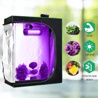 Outsunny Grow Tent Reflective Mylar Hydroponic with Adjustable Vents and Floor Tray for Indoor Plant Growing, 120 x 60 x 150 cm (47" x 23.5" W x 59")(m-7)