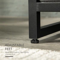 HOMCOM Clothes Rail, Metal Coat Stand, Garment Rack with 2 Fabric Storage Drawers, Single Wardrobe for Bedroom, Hallway, Rustic Brown and Grey(m-6)