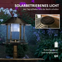 Outsunny Vogeltränke Vogelhaus Futterschale, wetterbständig, 2 Schalen, Vintagedesign, 50 x 50 x 110 cm, Bronzefarben(m-5)