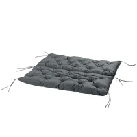 Outsunny Garden Bench Cushion, 2 Seater Swing Chair Cushion, Seat Pad with Ties for Indoor and Outdoor Use, 110 x 120 cm, Dark Grey(m-7)