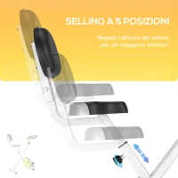 HOMCOM Cyclette Pieghevole da Fitness in Acciaio, Cyclette Magnetica Pieghevole da Casa con Altezza Regolabile, Resistenza Magnetica a 8 Livelli, Schermo LCD, 43x97x109cm, Giallo(m-6)