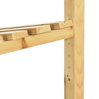 Outsunny Regal für Getränkekisten Kistenständer bis 4 Kisten Naturholz 2 Etagen 74 x 45 x 111 cm(m-8)