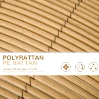 PawHut Rattan Katzenhöhle Katzenhaus mit Kissen und erhöhten Füßen PE-Rattan Hellbraun Ø52 x 58 cm(m-6)