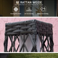 Outsunny Rattan Außenleuchte, Solar Gartenlampe, Einschaltautomatik, LED, wetterfest, Metallrahmen, 20 x 20 x 68cm, Grau(m-4)