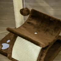 PawHut Cat Tree, Cat Tower for Kittens with Rotatable Top Bar, Sisal Scratching Post, Tunnel, Dangling Balls - Brown(m-8)