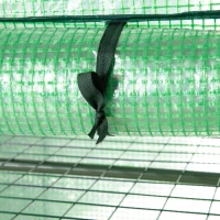 Outsunny Invernadero de Jardín con 4 Estantes Metálicos Puerta Enrollable y Cubierta de PE Vivero Casero de Terraza para Cultivo Plantas Flores Macetas 80x49x160 cm Verde(m-9)