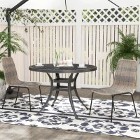 HOMCOM Set 2 Sedie da Giardino e Interno Stile Boho con Schienale Basso e Rivestimento in Rattan PE, Giallo(m-7)