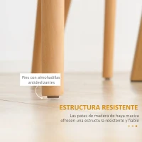 HOMCOM Juego de 4 Sillas de Comedor Estilo Nórdico con Respaldo de Polipropileno y Patas de Madera 48x52,5x83 cm Blanco(m-6)