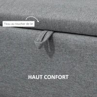 HOMCOM Banc banquette coffre de rangement 2 en 1 en tissu avec pieds en acier noir 102 x 40 x 39,5 cm gris(m-6)