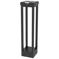 Outsunny Gartenleuchte, Solarbetrieb, bis 10h Leuchtdauer, Einschaltautomatik, wetterfest, 12,5 x 12,5 x 50 cm, Schwarz(m-1)