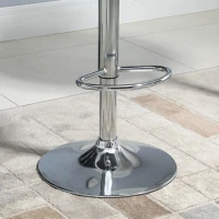 HOMCOM Set 2 Sgabelli da Bar con Altezza Regolabile, Base in Metallo e Seduta in Pelle PU, Sgabelli da Cucina con Schienale e Poggiapiedi, 51.5x57.5x93-114.5cm, Marrone e Argento(m-8)