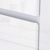 HOMCOM Cassettiera Moderna 5 Cassetti Antiribaltamento in Legno, 55x33x100 cm, Bianco Lucido(m-9)