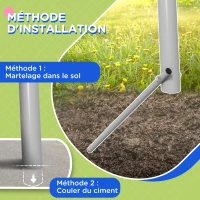 Outsunny Balançoire 2 agrès portique avec 1 balançoire et face à face 255 x 160 x 180 cm charge max. 135 kg vert gris(m-6)