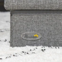 PawHut 3 Steps Pet Stairs, with Storage Boxes, for Bed, Couches - Grey(m-9)