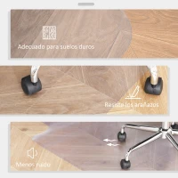 HOMCOM Alfombra Protectora para Silla de Oficina 90x120cm Protector Suelo Enmoquetado (Convexo, Sin picos antideslizantes)(m-5)