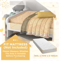 ZONEKIZ Rabbit-Designed Toddler Bed, Kids Bedroom Furniture - White(m-7)