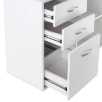 HOMCOM Eckschreibtisch Esstisch Computertisch Bürotisch Winkelschreibtisch Regal L-Form 117 x 83,5 x 76 cm, I-Form 162 x 50 x 76 cm, Weiß, MDF+Metall(m-7)