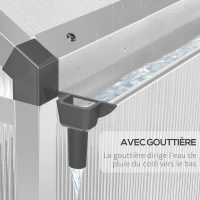 Outsunny Serre de Jardin Aluminium Polycarbonate 4,6 m² dim. 2,42L x 1,9l x 1,95H m Lucarne Porte loquet(m-6)