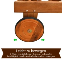Outsunny Sonnenliege Relaxliege Gartenliege Gartenmöbel verstellbar Akazienholz Textil Natur+Weiß 198 x 60 x 55-88 cm(m-6)