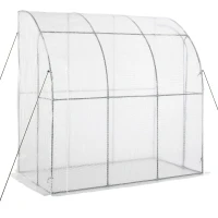 Outsunny Serra da Giardino con Copertura in PE anti UV e Porta Avvolgibile, 214x118x212 cm Bianca(m-1)