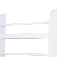 HOMCOM Bookcase, 4 Tier Wall Mounted Bookshelf, 15cm Depth Storage Shelving Rack for Bedroom Nursery Office Home, Accessories Supplies, White(m-8)