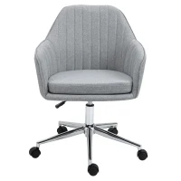 Vinsetto Silla de Oficina Silla Operativa con Altura Ajustable y Giratoria para Despacho Oficina 61x59x96cm Gris(m-7)