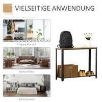 HOMCOM Konsolentisch, Sideboard, Beistelltisch mit Gitterablage, Industrie-Stil, Metall, 101 x 35 x 80 cm(m-5)