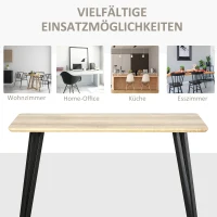 HOMCOM Esstisch mit Haarnadel-Design Küchentisch Esszimmertisch Vintage-Industriestil Stahl MDF Natur 120 x 60 x 75 cm(m-6)