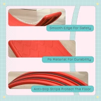 ZONEKIZ Balance Board Kids Wobble Board, Stepping Stone, Montessori Toy for Children, Nursery Toy, for Ages 3-6 Years, 82 x 27.5 x 19.5cm - Red(m-6)