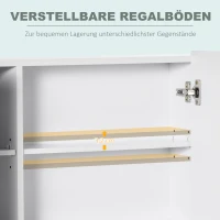 kleankin Spiegelschrank 3 Spiegeltüren LED-Lichter 90 × 15 × 65 cm Weiß(m-6)