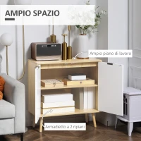 HOMCOM Mobile Multiuso Moderno in Truciolato e Legno di Pino con Ripiano Interno Regolabile su 3 Livelli, 77x35x77.5 cm(m-4)