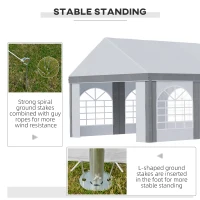 Outsunny 8m x 4m Marquee Gazebo with Sides, Level 4 Wind Protection & Waterproof, Light Grey(m-6)