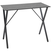 HOMCOM Bancone Bar Stile Moderno in Legno e Acciaio Nero
