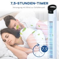 HOMCOM Turmventilator mit Fernsteuerung 70° Oszillierender Standventilator 78,5cm Säulenventilator 50 W 3 Modi & 3 Geschwindigkeiten Schwarz+Weiß(m-7)