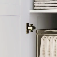 HOMCOM Double Paneled Door Wardrobe, with Shelves - White(m-9)