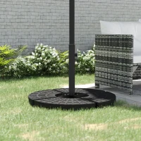 Outsunny Base de parasol support de parasol croisé en métal pour mât Ø 38 et 48 mm dim. 100L x 100l x 75H cm noir(m-2)